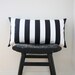 BLACK WHITE STRIPES Cotton Pillow Cover 63 x 34 cm