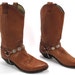 Ladies Vintage Cowboy Boots w/ Matching Boot Chains Size 8.5US