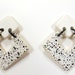80s Art Deco Paint Spattered Black and White Geometric Triangle Post Earrings