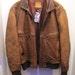 Unisex Brown Leather Bomber Jacket Classic 80s