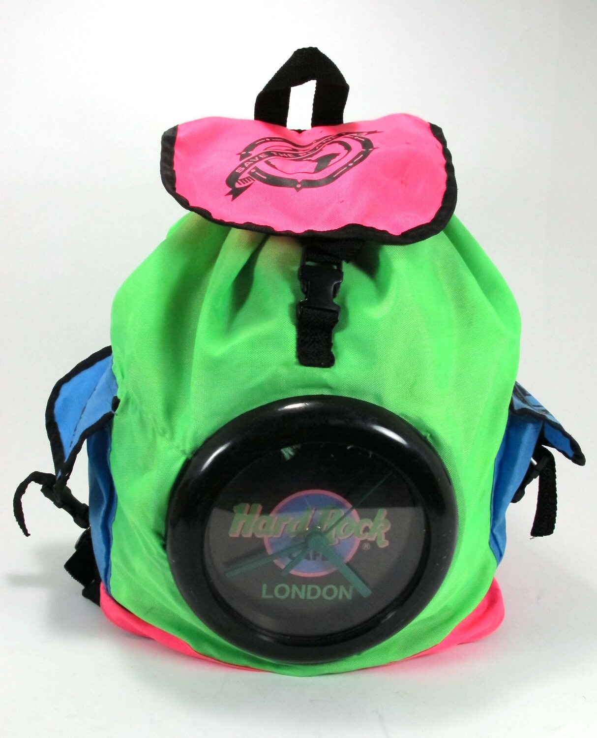 Vintage Neon Clock Backpack Hard Rock Cafe