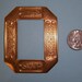 1 pcs., Older Vintage, Outstanding Octagon, Large Frame Topper, Etched Dragon Design, Heavy Struck Brass, Victorian Style