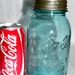 Vintage Blue Ball Mason Quart Jar Glass Lid Wedding Vases Canister