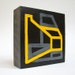 Geometric original abstract painting, contemporary with a mid-century modern feel