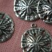Star Sand Dollar Pendant set of 2pc Sterling silver plated, 2pc antique gold over brass