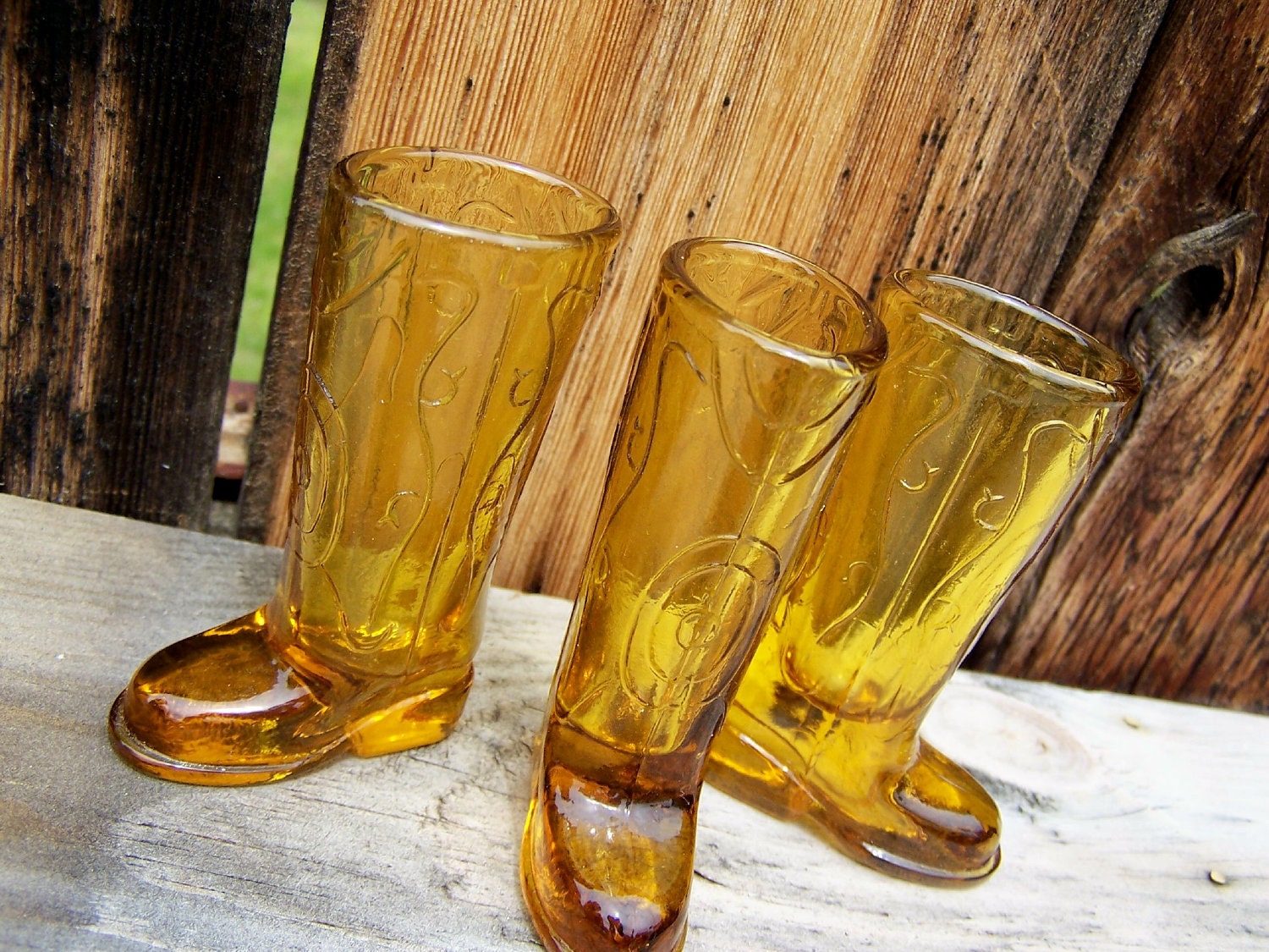 Shot Glasses Amber Glass Cowboy Boot You Will Get All 3 0126