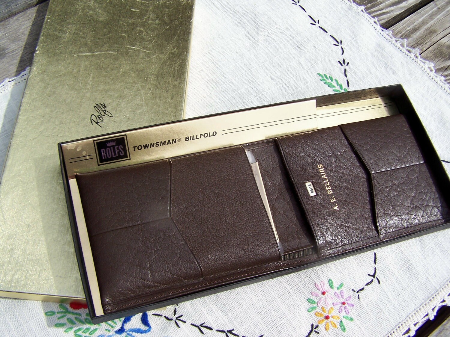 Mens Vintage Leather Wallet Rolfs Townsman Billfold Water