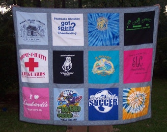 Think Graduation Day Custom Memory Tshirt Quilt with your own Tshirts