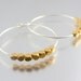 Two-Tone Silver & Gold Nugget Hoop Earrings
