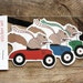Sticker set: Three fun squirrels in cars