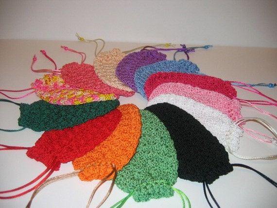 Drawstring Bag Nylon Thread Crochet