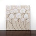 Khaki Flower Painting - Original Acrylic on Canvas Art - Small 10X10 - Brown and White Wall Art - IN STOCK
