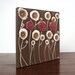 Textured Acrylic Painting - Brown and Red Flowers - Small Canvas Wall Art 12X12