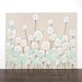 Khaki Painting of Flowers - Textured Canvas Art - 20X16 MEDIUM - Pale Green Modern Nursery Art