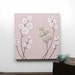 Small Nursery Art - Pink Painting of Flowers - Original Textured Canvas Art - Khaki and Pink Decor - 10X10 Square Wall Art - IN STOCK