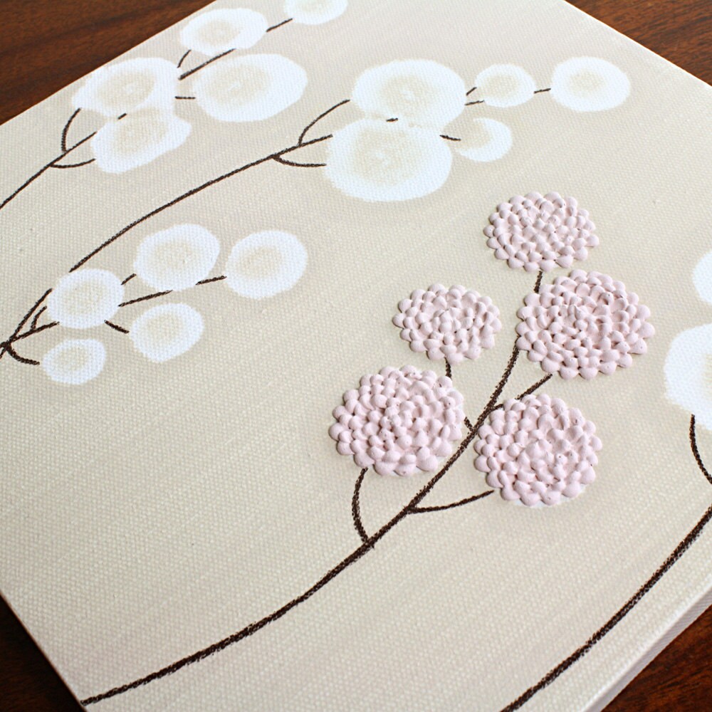 Baby Girl Nursery Canvas Art Original Acrylic Painting