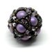 Cube Cluster Beaded Bead in Purple Silver