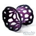 Textile Cuff Bracelet No. 37 Black Purple Wet Felt with Merino Wool Silk Mohair
