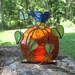 Autumn Pumpkin Glass Votive Candle Holder