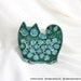 Green and Turquoise Summer cat (Soap Dish - Wall picture)