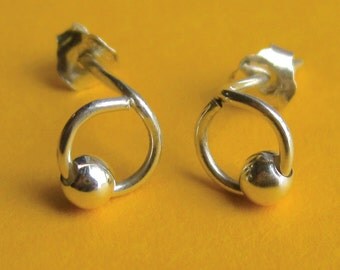 Itty Bitty Sterling Silver Cosmic Orbital Studs