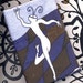 Linen Cotton Tea-towel. UFO. Alien Dance. Original Art Work of Mine)