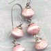 Earrings in White and Rose.Sterling Silver Ear Wire