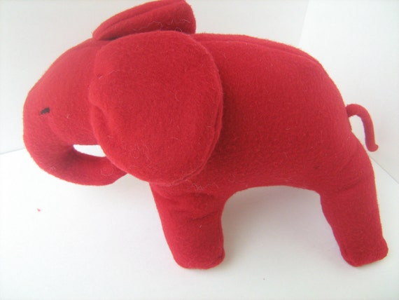 stuffed red elephant