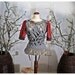 SALE Felt and Leather Top - romantic sweater - handmade - indie couture wearable Art - fringed blouse - cobweb - red and gray
