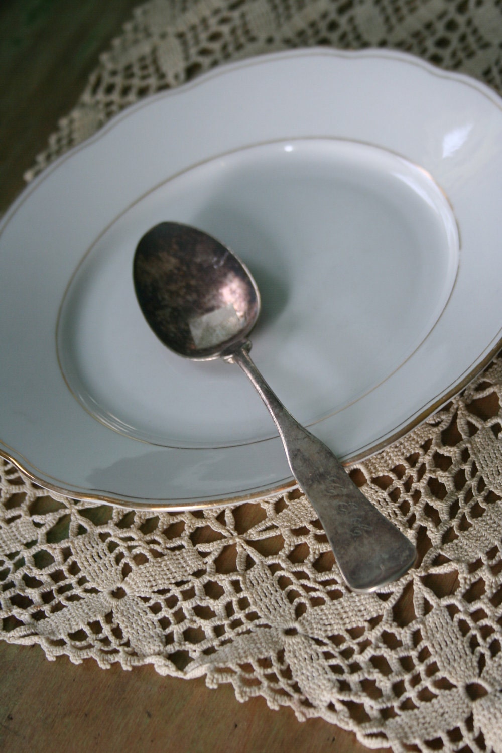 Antique Silverplate Rogers Monogrammed Serving SPOON – Fiddle Pattern ...