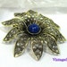 Vintage Brooch Blue Filigree Germany