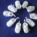 Hand Knit Baby Decorations- Mini Booties Ornaments- Christening Favors- Five Pairs- READY TO SHIP-