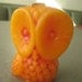 Vintage Candle, Orange Owl Candle, 1970s Orange Candle, Bird Candle