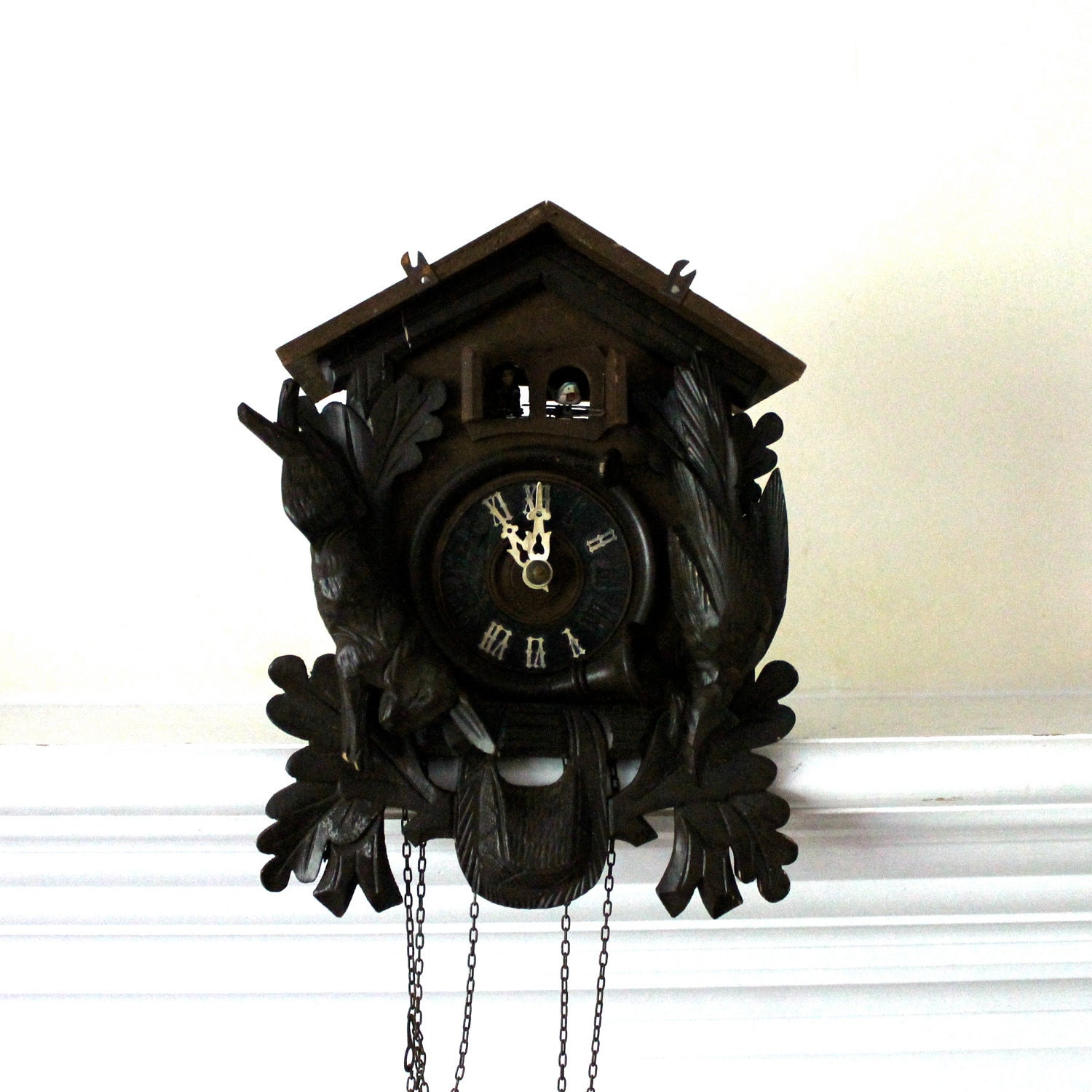 Vintage Cuckoo clock steampunk parts for display only