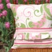 Soft Pink and Green Floral Modern Throw Pillow Cover