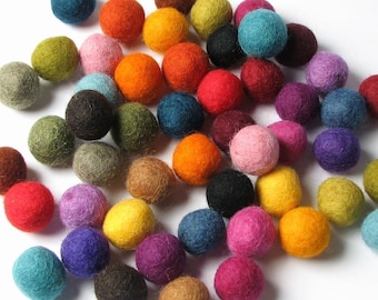 2CM Felt Balls/50-Piece - Multi Mix