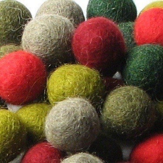 Items similar to 2CM Felt Balls/60Piece Retro Mix on Etsy