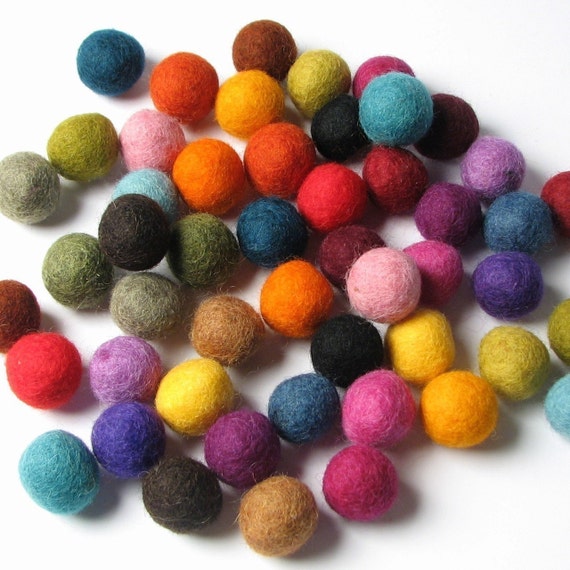 2CM Felt Balls/50-Piece - Multi Mix