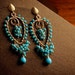 Turquoise & Gold Chandelier Earrings: Farria