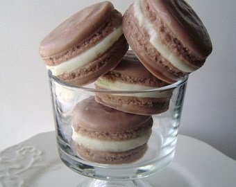 Macaron Soap - French Macaroon Goat's Milk Soap - Chocolate Cream Cheese Cupcake Scented - Brown - Gift for Her - Novelty - fake food