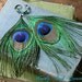 Peacock Feather Earrings with Glass Beads