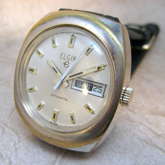 Vintage Elgin 17 Jewel Swiss Made Wrist Watch Automatic