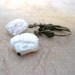 Classic White Fresh Water Pearl Earrings - Antiqued Gold Tone Lever Back Style - Handmade Artisan Jewelry - Designed by A Second Time
