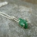 Uncut Raw Rough Green Emerald Pendant - Sterling Silver - Artisan Jewellery - Handmade and Designed by A Second Time