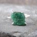 Uncut Raw Rough Green Emerald Ring - Sterling Silver Solitaire - Artisan Jewellery - Handmade and Designed by A Second Time