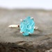 Apatite Sterling Silver Ring - Raw Uncut Rough Apatite - Handmade and Designed by A Second Time