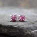 Uncut Raw Rough Red Ruby Earrings - Sterling Silver Stud Style - Rustic Round Shape - Handmade and Designed by A Second Time