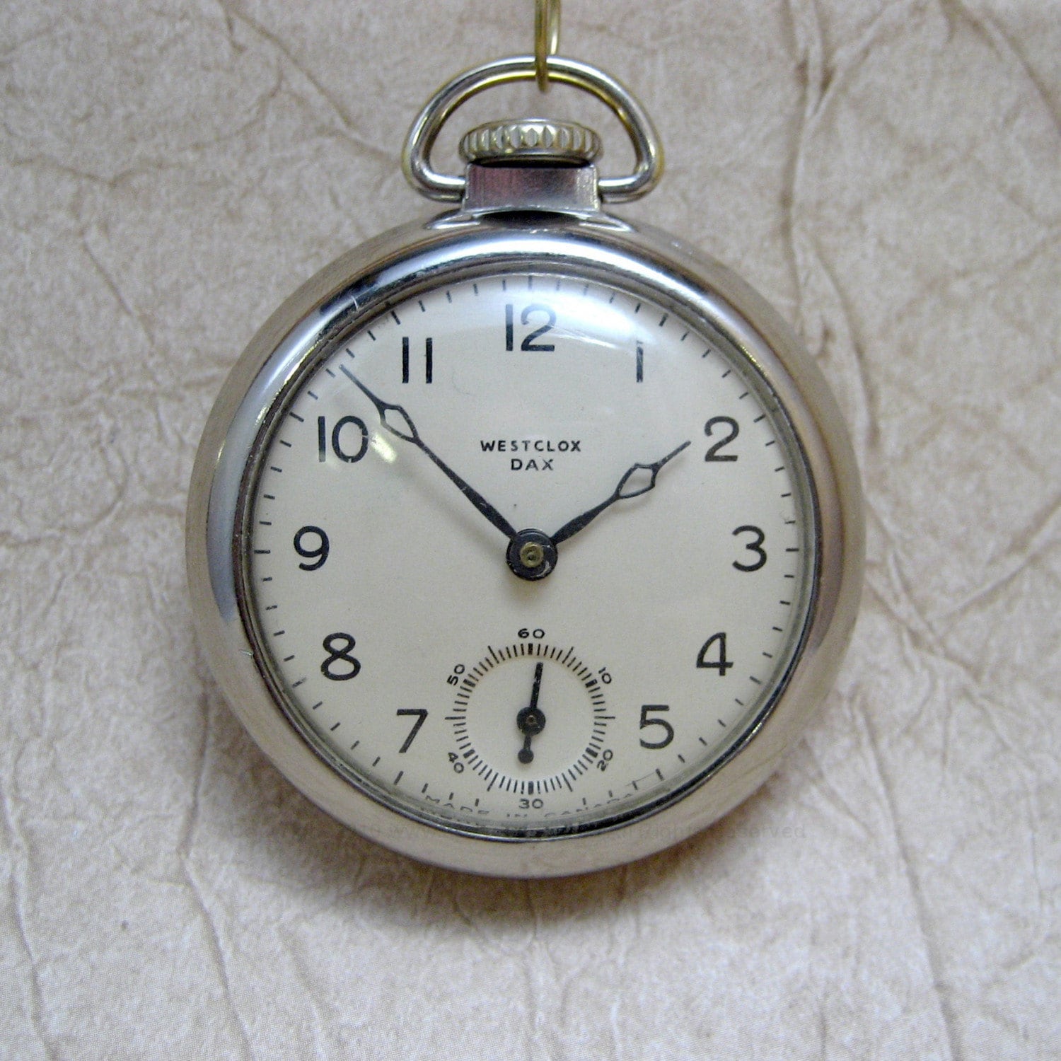 Vintage Westclox DAX Pocket Watch Manufactured in Canada
