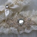 Wedding garter Chantilly beaded lace with embroidered and beaded applique