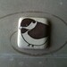 Chickadee Bird Drawing on Square Porcelain Pendant